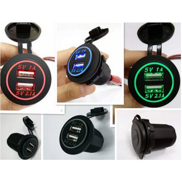 12-24V Waterproof Dual USB with LED Laser Car Socket Charger for iPad